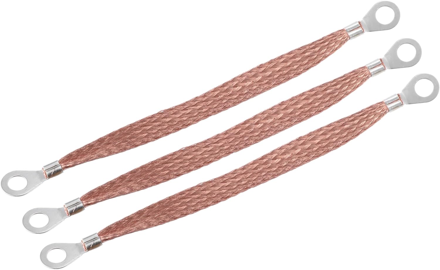 X AUTOHAUX Universal Braided Copper Engine Ground Strap Wire 7.87" x8mm