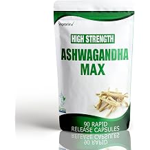 Ashwagandha Max High Strength KSM-66 90 Vegetarian Capsules UK Manufactured One Bottle 3 Months Supply