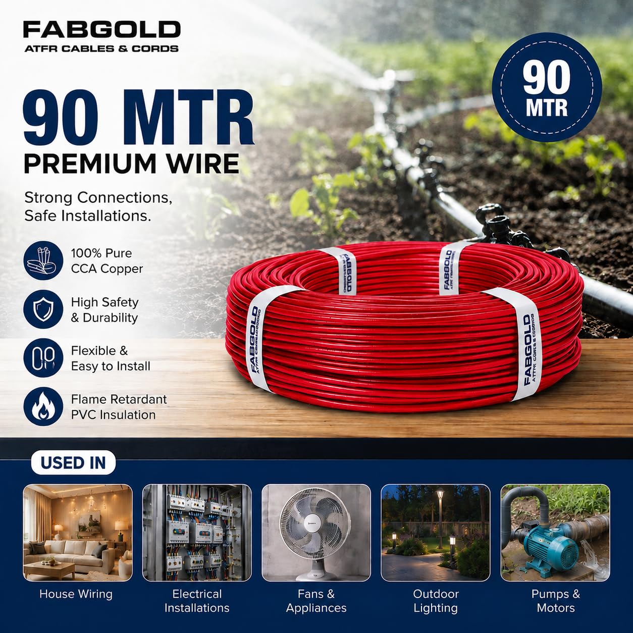 Red 1.5mm Electrical Wire - 90m, FR & Lead-Free -4 Red 1.5mm Electrical Wire - 90m, FR & Lead-Free -4