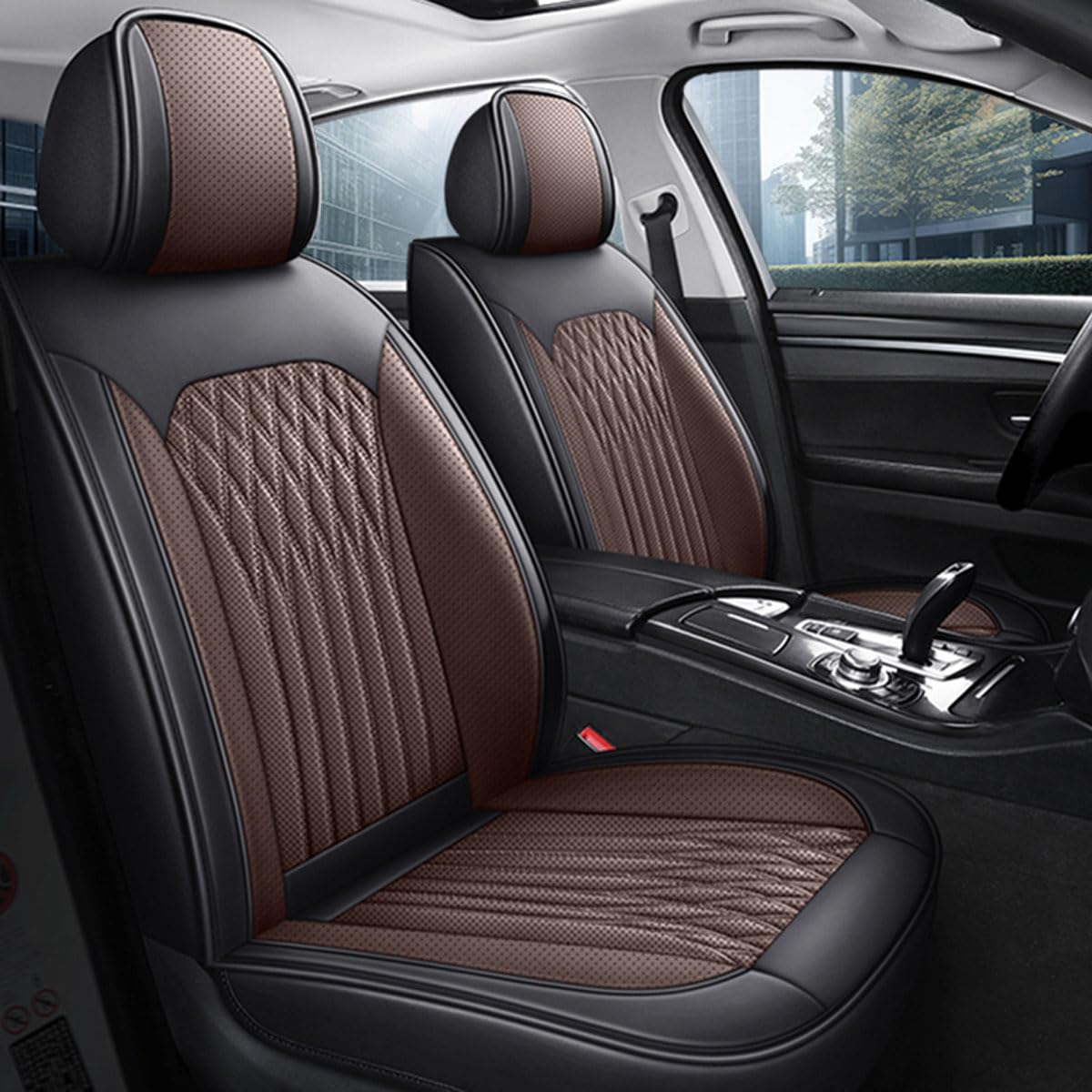 Juego Completo de Fundas Asientos Coche para Toyota Yaris Cross SUV 2021-2025 2026, Fundas Delanteras y Traseras de Cuero Sintético PU, Compatibles con Airbag, Transpirables y Antiarrugas FEn192