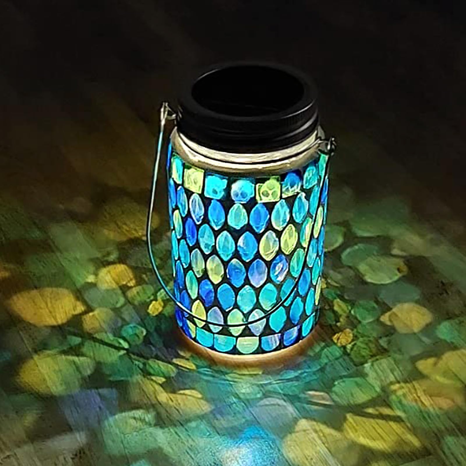 TOTHDATE 2PCS Mosaic Solar Lights Outdoor Garden - Image 2