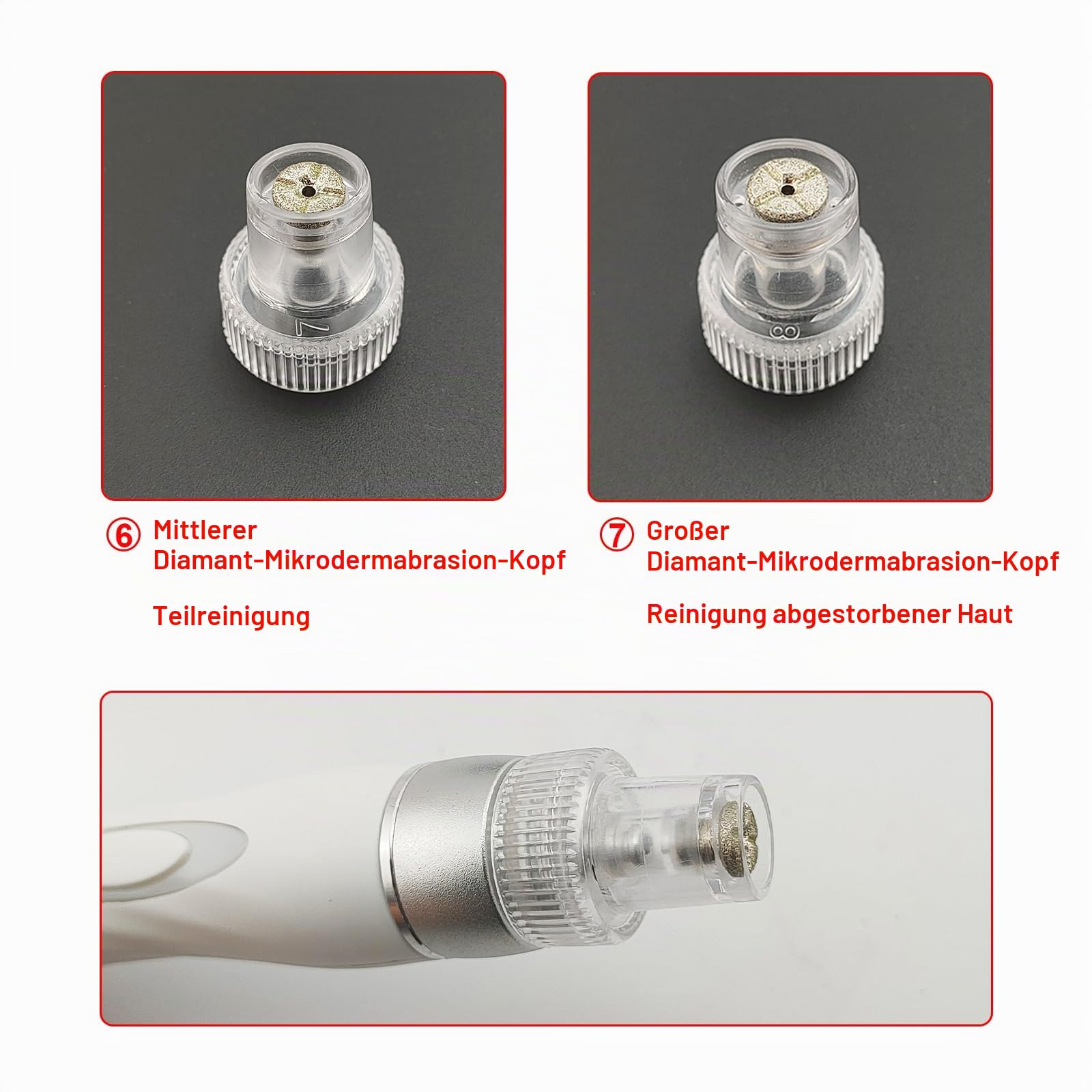 Hydrafacial Ersatz Tipps Vortex Beauty Tipps Dermabrasion Tipps für Wasser Peel Aqua Peel Hydrofacial Teile Kunststoff 9 Stück für Elitzia ETLB245 oder ET89 ETLB248 Schönheitsmaschine