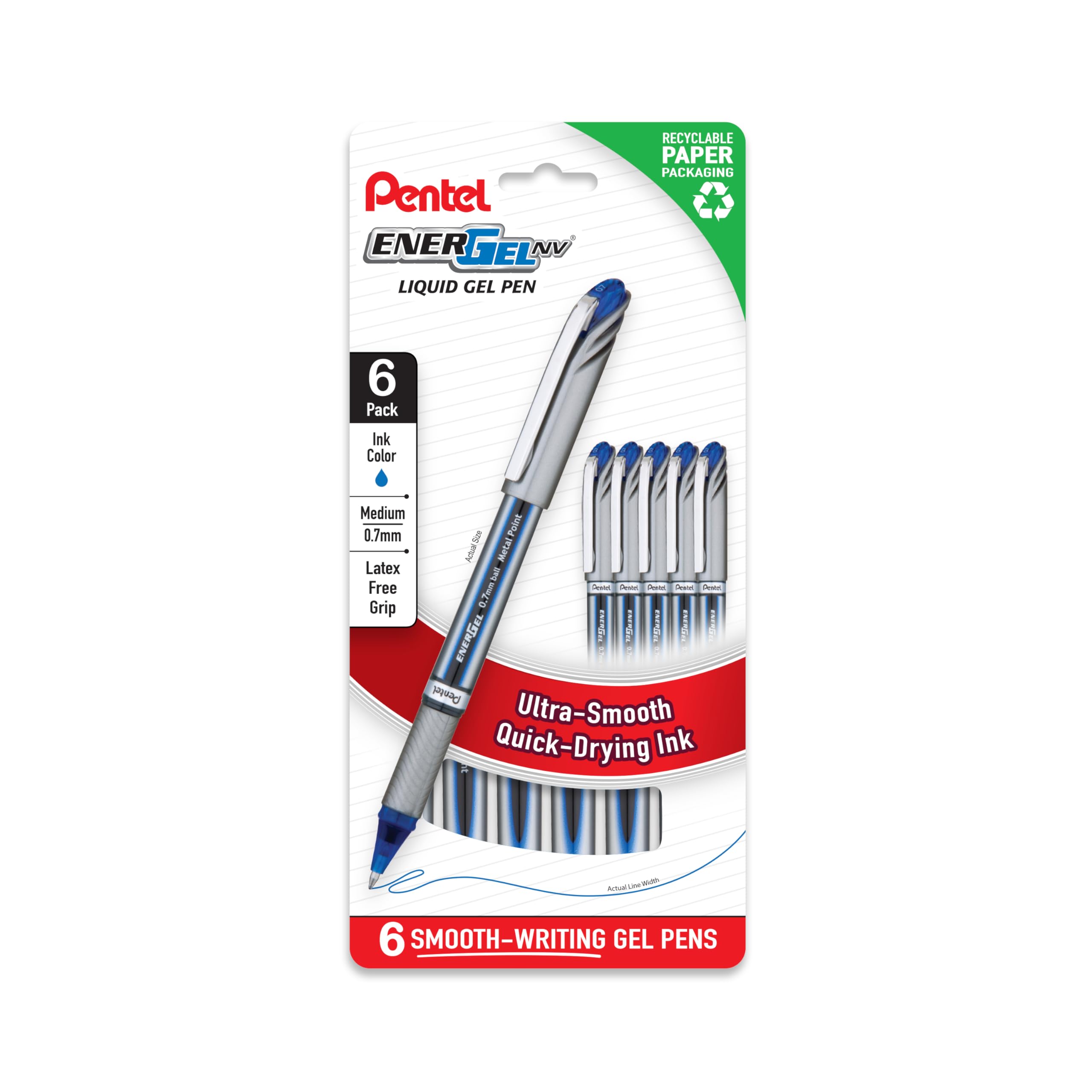 Amazon.com: Pentel EnerGel NV 0.7mm Liquid Gel Pen, Medium Line