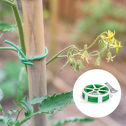 Miniatura 6 de PATIKIL Lazos giratorios de 65 pies65.6 ft, paquete de 3 lazos de polietileno para plantas de jardín con cortador reutilizables para jardinería,