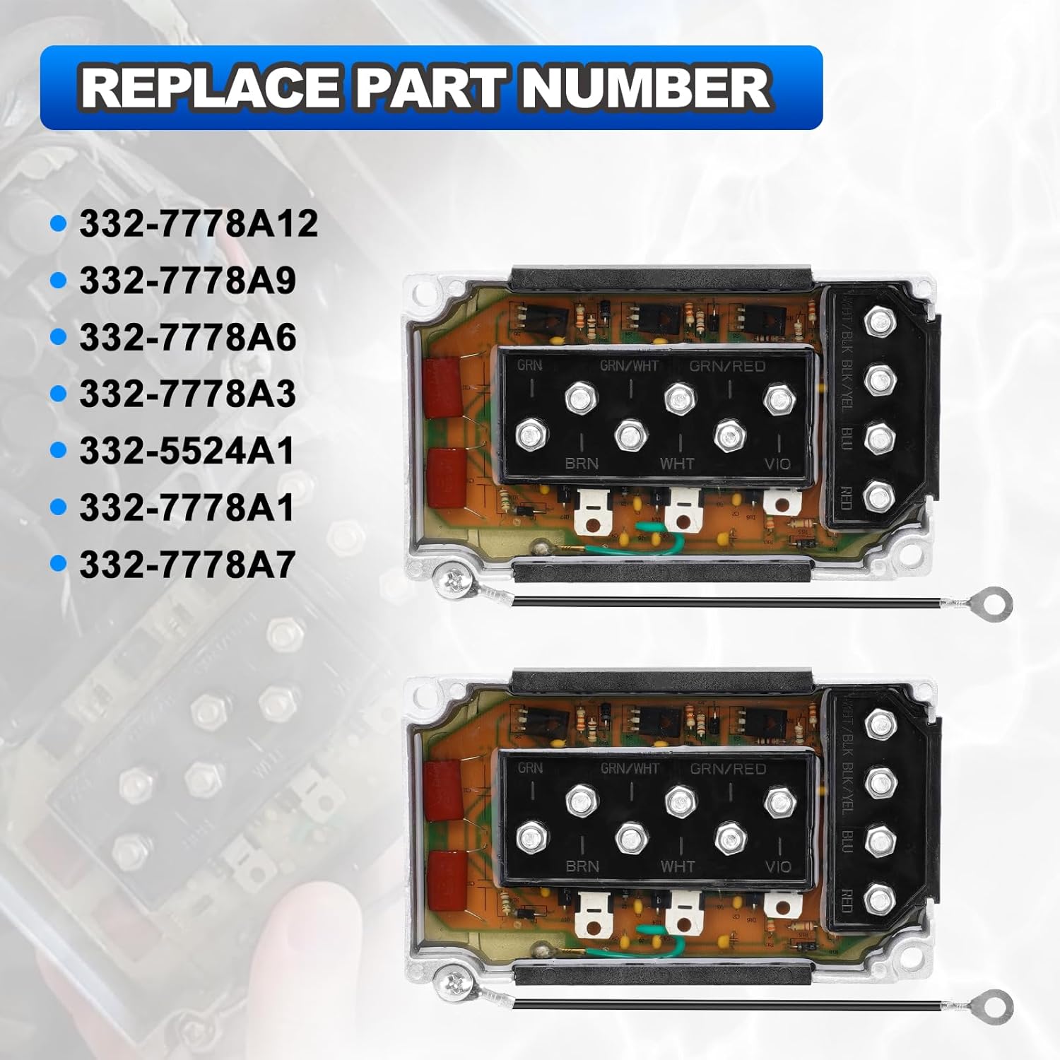 2pcs CDI Module Switch Box Compatible with Mercury Outboard 50hp 60hp 65hp 70hp 75hp 80hp 90hp 105hp 115hp 140hp 150hp 175hp 200hp 220hp Motor Power Pack Replace# 332-7778A12 332-7778A9