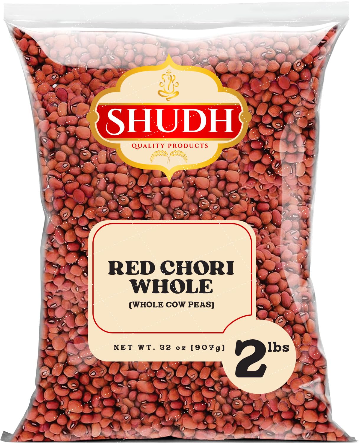 Shudh Red Chori (Whole Cow Peas) Dal 2lbs ~ All Natural | Vegan | Gluten Friendly | Non-GMO