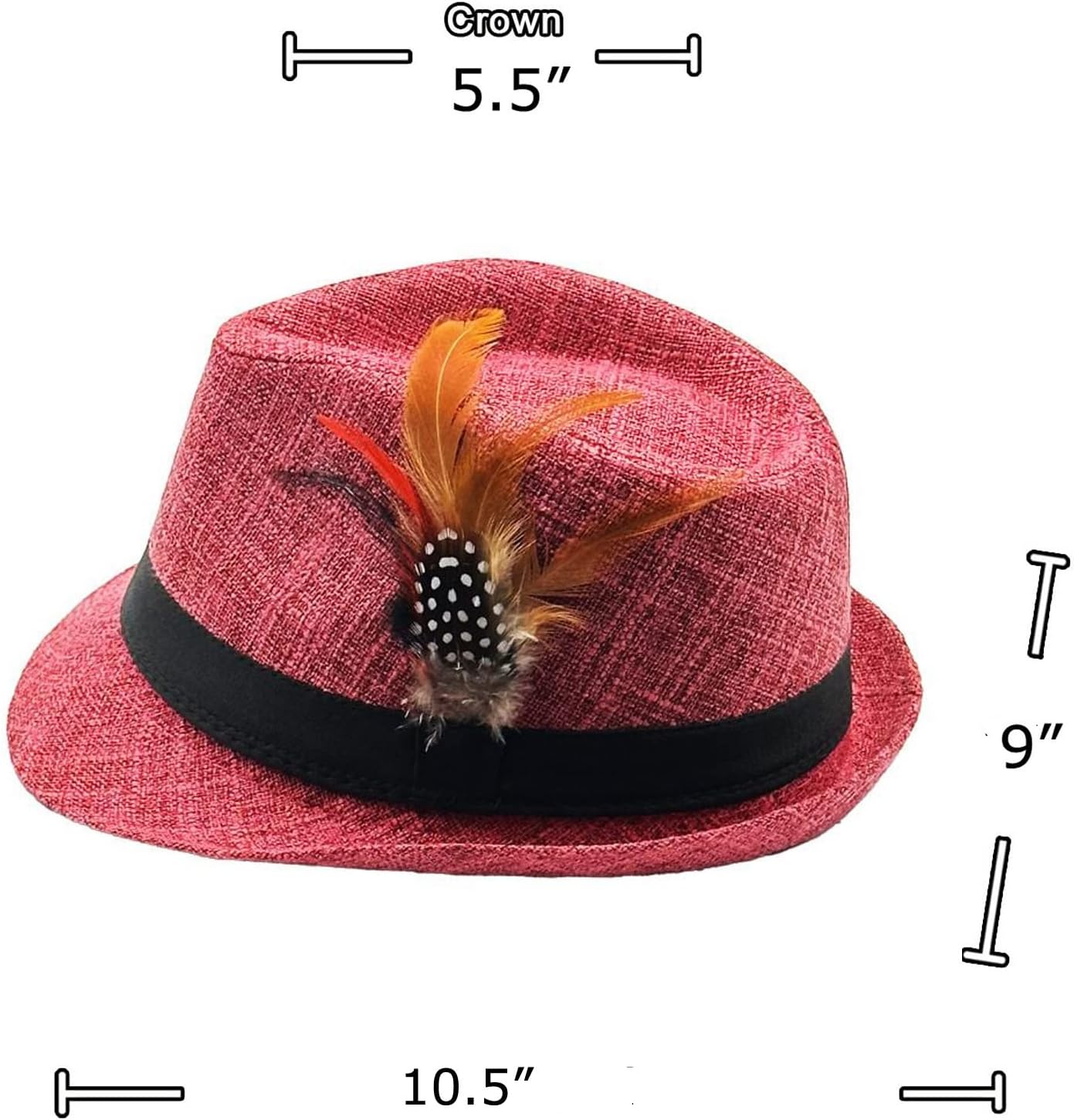 SILVERFEVER Fedora Hat with Feathers Gatsby Holiday Octoberfast Bavarian Alpine Trlbe Dress Up Gatsby Hats