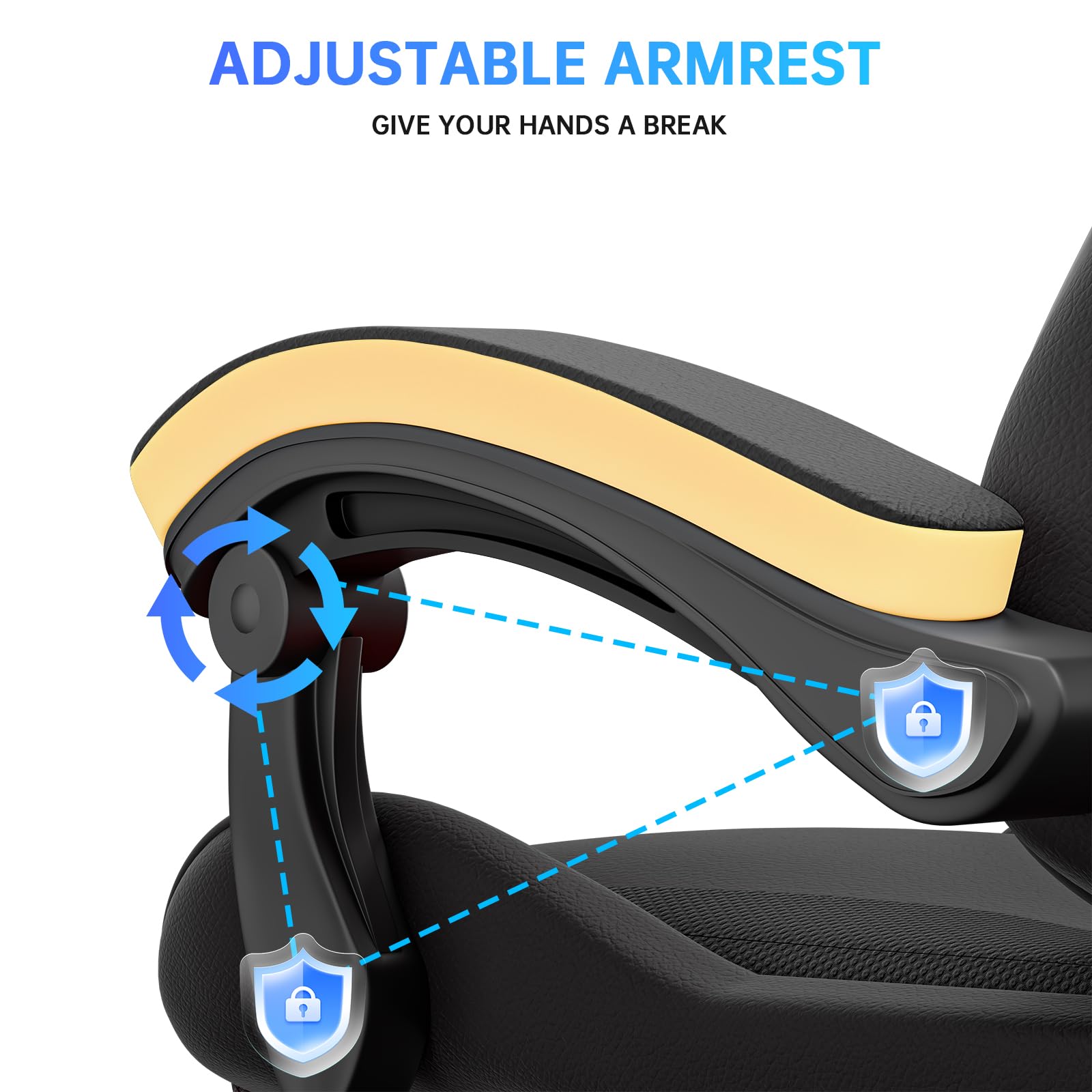 Sedia da gioco con poggiapiedi allungabile e supporto lombare regolabile, reclinabile a 90°-155°, in pelle PU, sedia ergonomica per computer, sedia da ufficio in memory foam con cuscino per