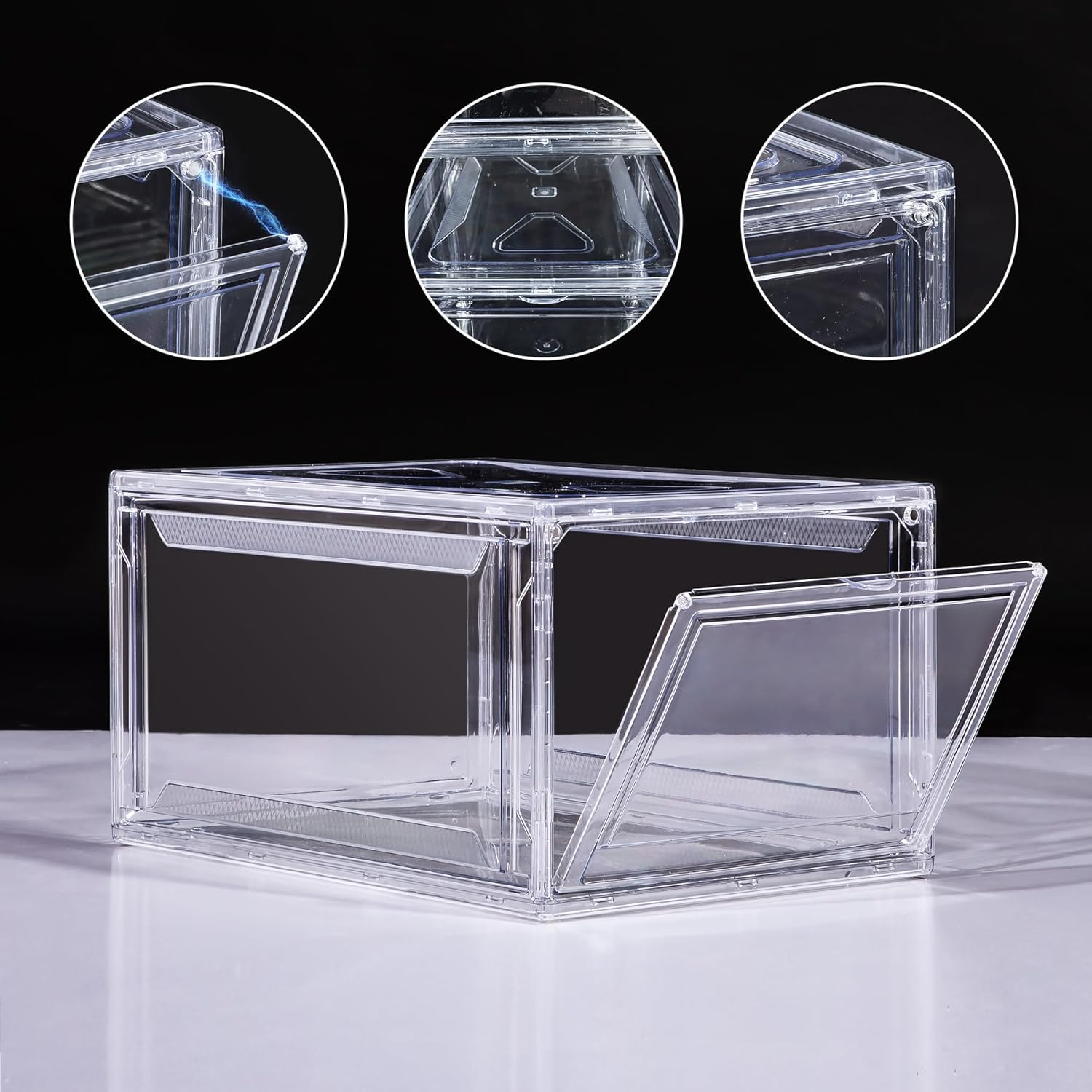 12 Pack Acrylic Shoe Boxes,Clear Plastic Stackable Sneaker Box,Shoe Containers,Shoe Display Case,Sneaker Storage,Fits Up to Size 15