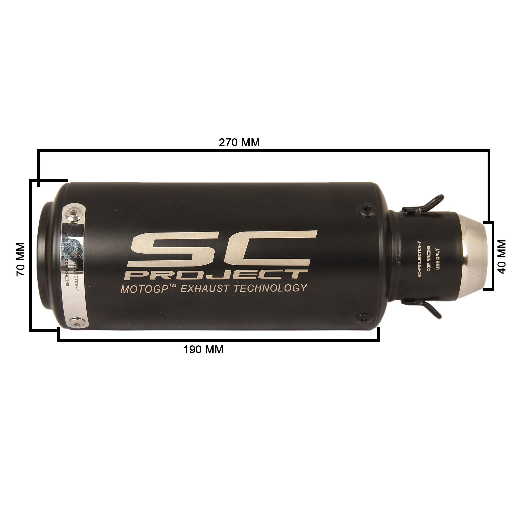 R.J.Von Universal Bike Exhaust Sc Project Straight (Black) For -Universal  Modified Fitment Will Fit On Most All Above Bike Cc Example 150 Cc,180 Cc,  200 Cc ,220 Cc 250 Cc ,650 Cc ,
