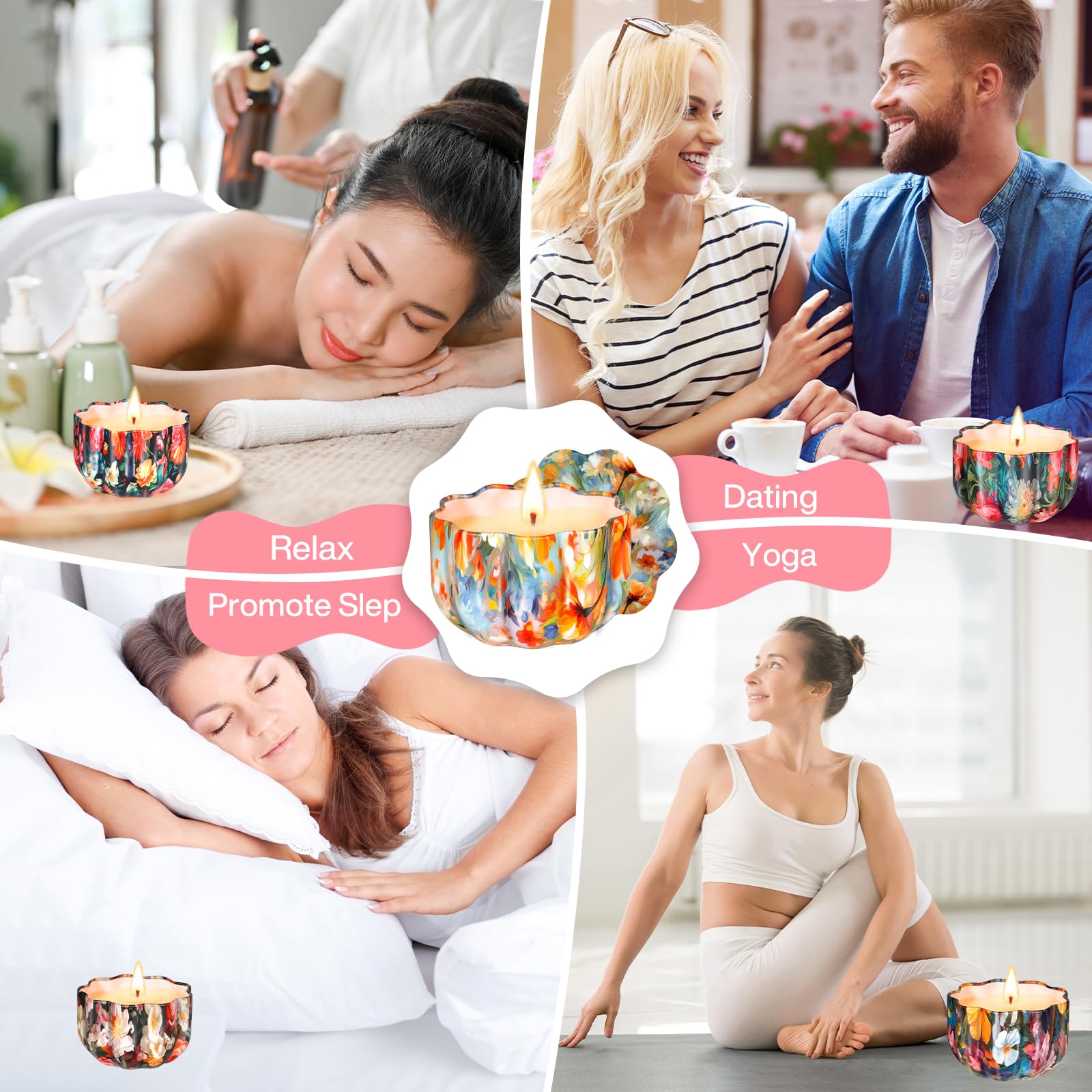 Zestaw prezentowy świec zapachowych, prezenty świąteczne - 12 szt., 100% naturalny wosk sojowy, świece aromaterapeutyczne na Boże Narodzenie, do kąpieli, aromaterapii, łagodzenia stresu