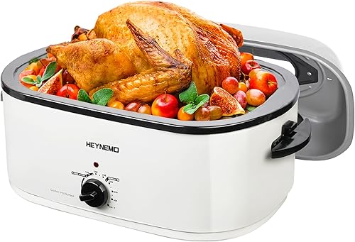 Miniatura 20 de Horno tostador eléctrico de 26 cuartos de galón, horno eléctrico de pavo con tapa de visualización y autohilvanado, gran asador con función de