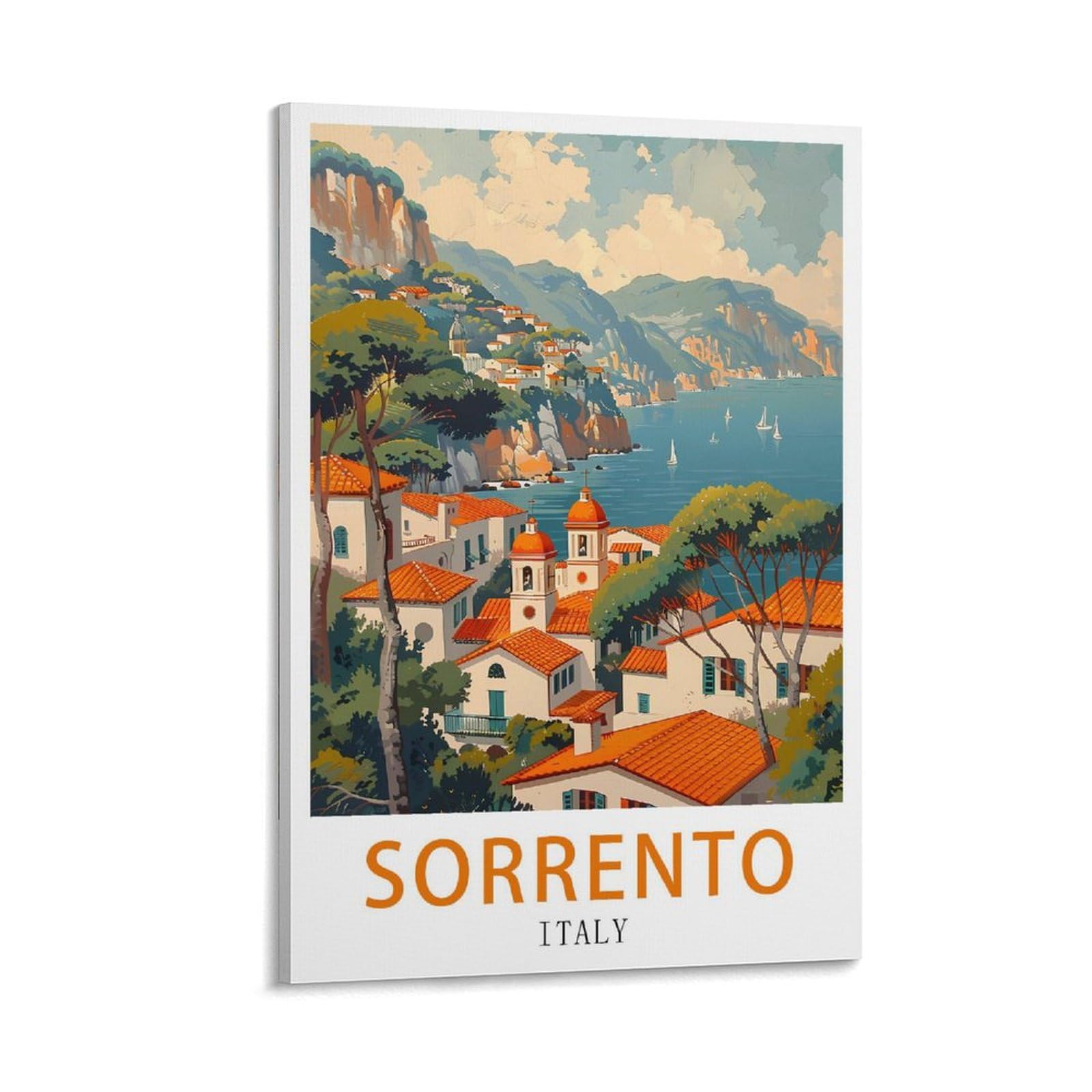 Lnuyitr Frame-Style Sorrento Italy Vintage Travel Poster 08X12inch(20X30cm) Canvas Art Posters And Wall Art Picture Prints Modern Home Bedroom Decor Posters