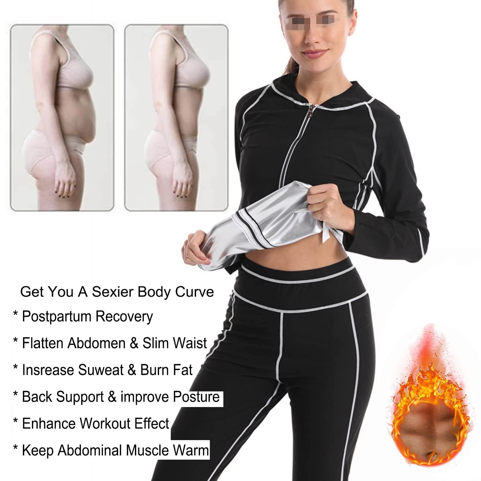 Combinaison De Sudation Pour Femme - Sweat Suit De Sauna Pour Fitness