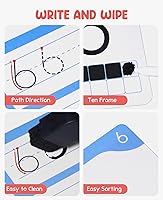 Vista 3 de Gamenote Dry Erase Alphabet and Number Flash Cards - Write and Wipe Laminated ABC Letter Tracing Practice Card for Kindergarten