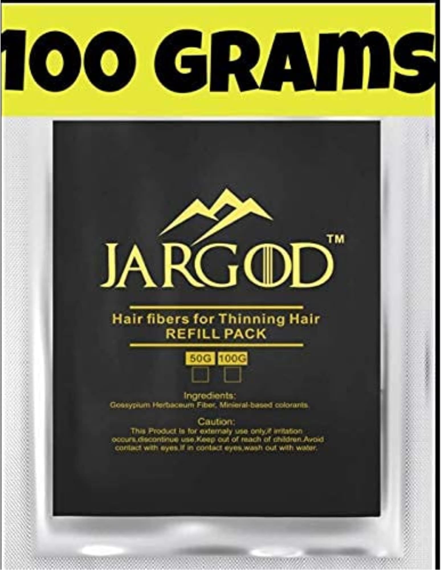 100g Hair Building Fibres - Fill Your Existing Fiber Bottle - Hair Filler Fibers - Hair Loss Concealer for Thinning Hair by Jargod (Black)