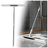 Silicone Brooms for Floor Cleaning, with Brush and 2 Scrape, 49'' Adjustable Handle Air Broom as Seen on Tv, Floor Squeegee Heavy Duty for Concrete Floor,Bathroom Tile
