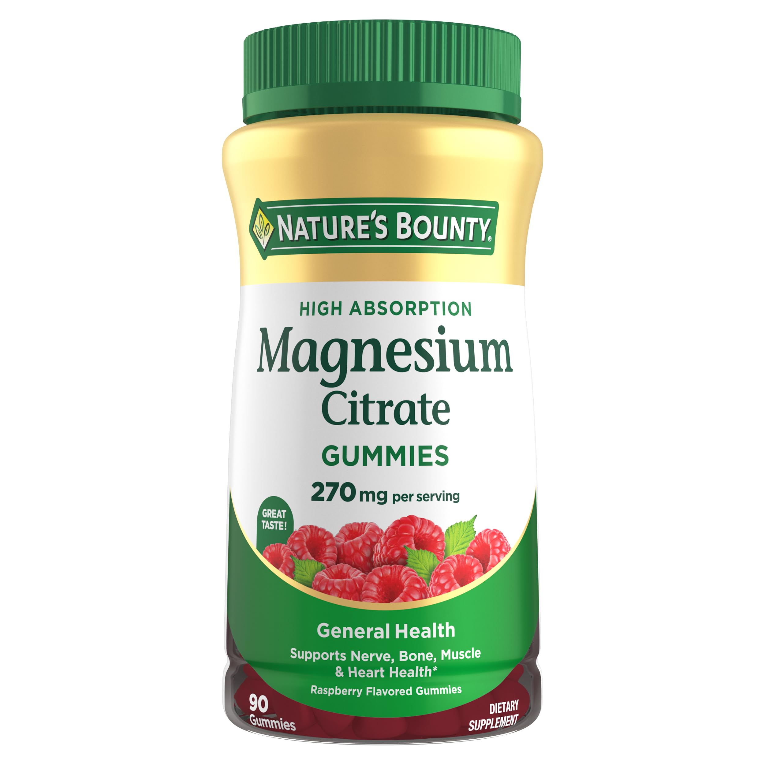 Magnesium 270mg Gummies, Supports Bone, Nerve, Muscle and Heart Health, 90 Gummies