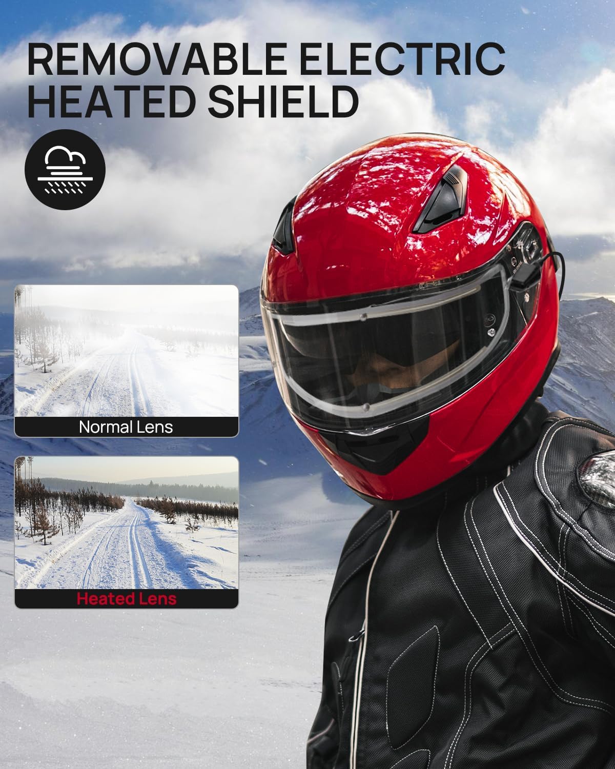 ILM Motorcycle Helmets Full Face with Anti-Fog Pinlock for Cascos para Motos Snowmobile Mens Women Heated Shield Compatible DOT Model 129