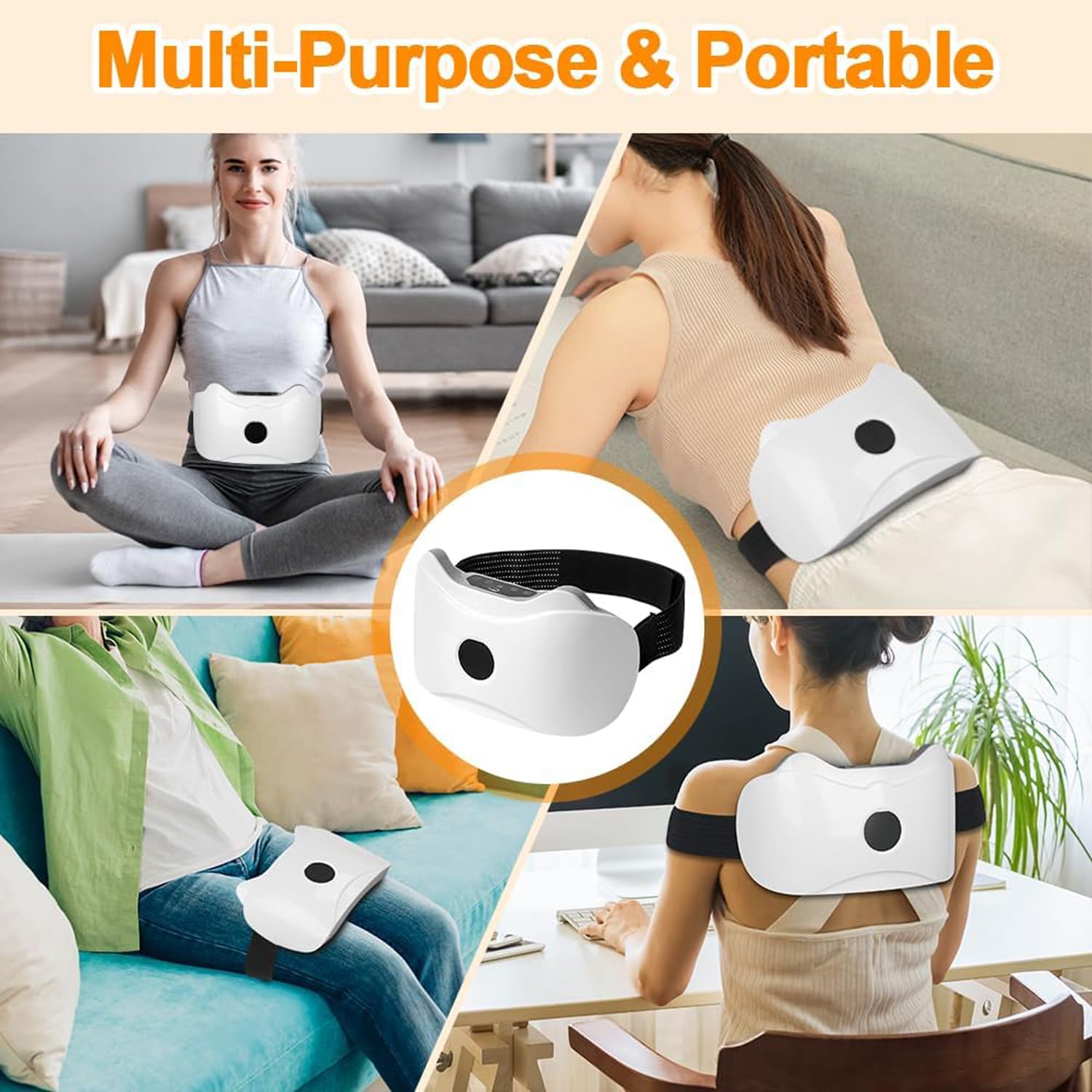 Masseur Abdominale électrique sans Fil, Masseur de Ventre pour Les regle et maigrir, Ceinture Amincissante Chauffante Ventre Plat Instrument De Pétrissage pour Digestion, Soulagement Douleur