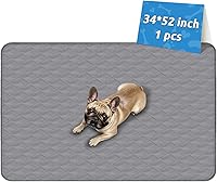 Vista 8 de Almohadilla lavable para orina de perro, 34 x 52 pulgadas para corral, jaula, orinal, suelo, cama, sofá y baúl, almohadillas reutilizables