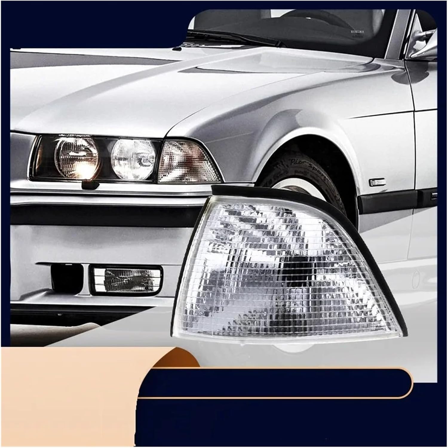 Corner Light Turn Signal Car Indicator Lamp Four-Door Compatible with BMW 3 Series E36 318I 320I 325I 328I 1993 1994 1995 1996 1997 1998