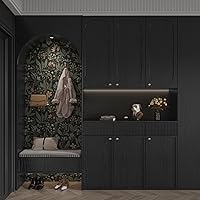 Vista 3 de Abyssaly - Papel de madera negro autoadhesivo despegable y adhesivo, decorativo, de 45 x 255 cm, fácil de limpiar, mejora de grosor, aumenta