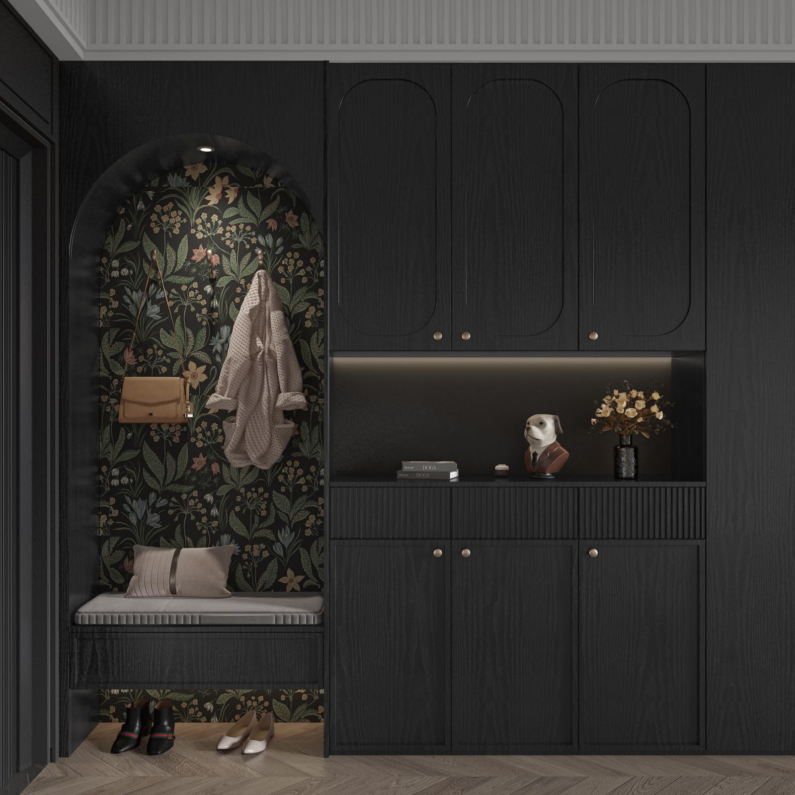 Abyssaly Papel tapiz autoadhesivo decorativo de madera negra de 11.8 x 590 pulgadas, para muebles, fácil de limpiar, engrosamiento, mejora los estomas y reduce la generación de burbujas