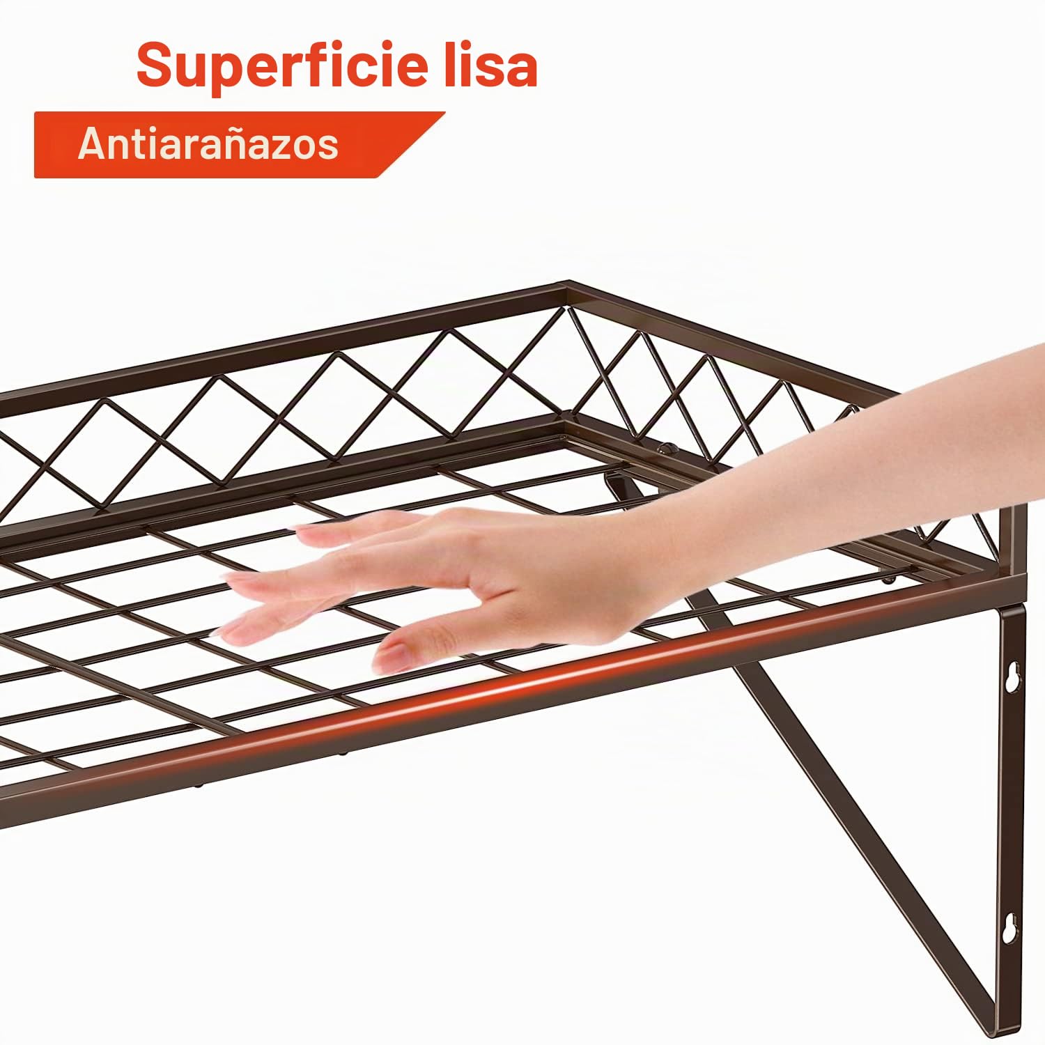Mutool Estante para ollas montado en pared, estantes para colgar cacerolas de 70 cm, estante para utensilios, estantes para sartenes para la cocina, organizador de menaje de cocina de metal con 10