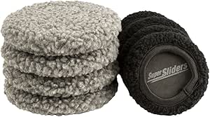 Super Sliders 3 1/2 and 5" Reusable 2-in-1 Furniture Carpet Sliders with Hardwood Socks - Slide Items Easily Without Damage Across Any Surface, Beige (8 Pieces)