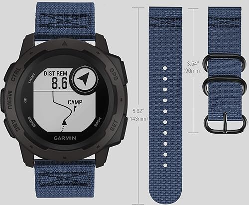 Miniatura 4 de LiWerlly Correa para Garmin Instinct  2 correas de reloj solar, 0.866in de nailon tejido transpirable correa de repuesto deportiva para mujeres y