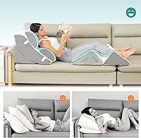 Vista 35 de Hansleep Juego de 6 almohadas ortopédicas de cuña para dormir, juego de almohadas postoperatorias ajustables para aliviar el dolor corporal, espalda