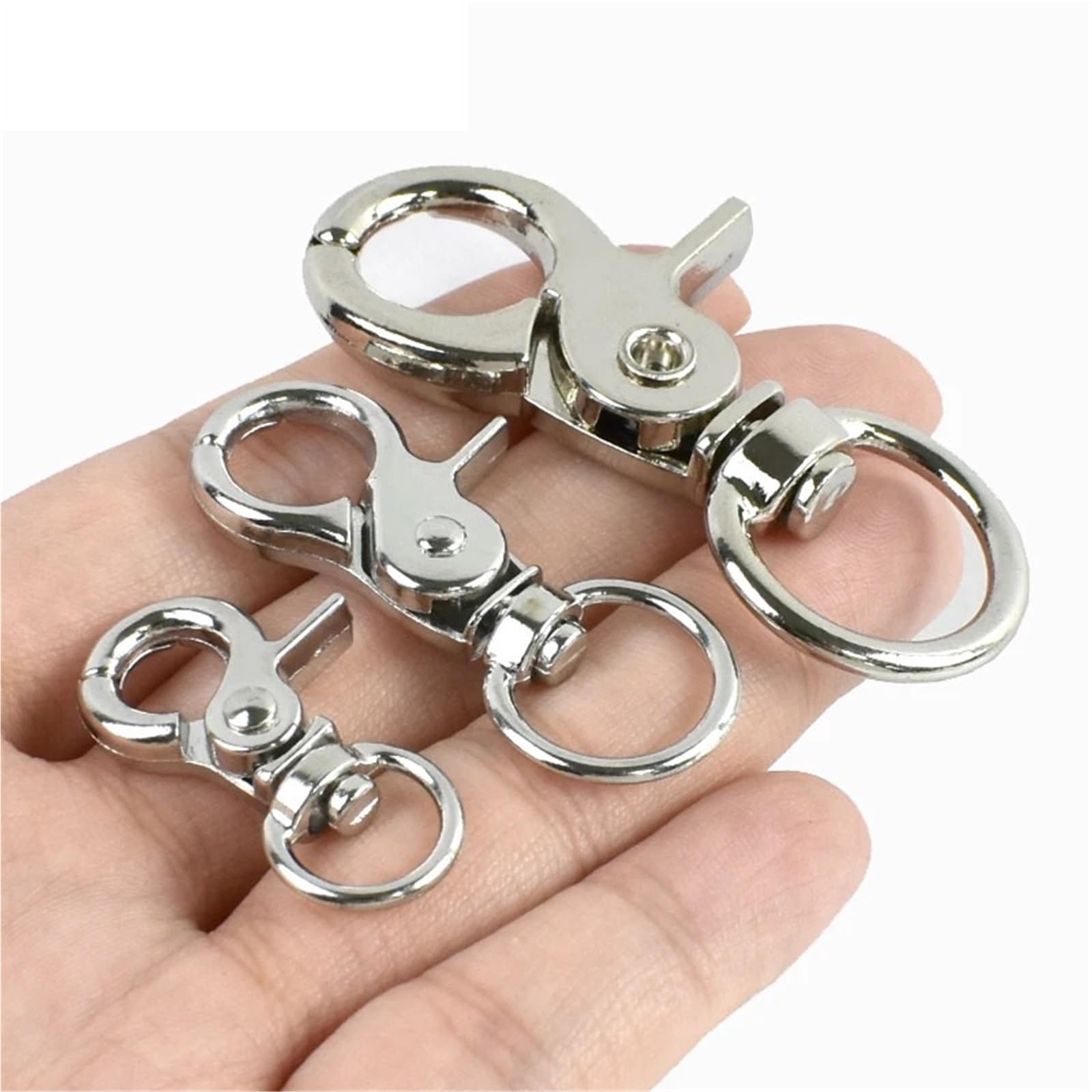 Metalowy obrotowy karabińczyk | Wielokolorowy 10-18 mm do breloka do smyczy na pasku torby: obrotowy, zatrzaski(Xp195-ss-18mm,10Pcs)
