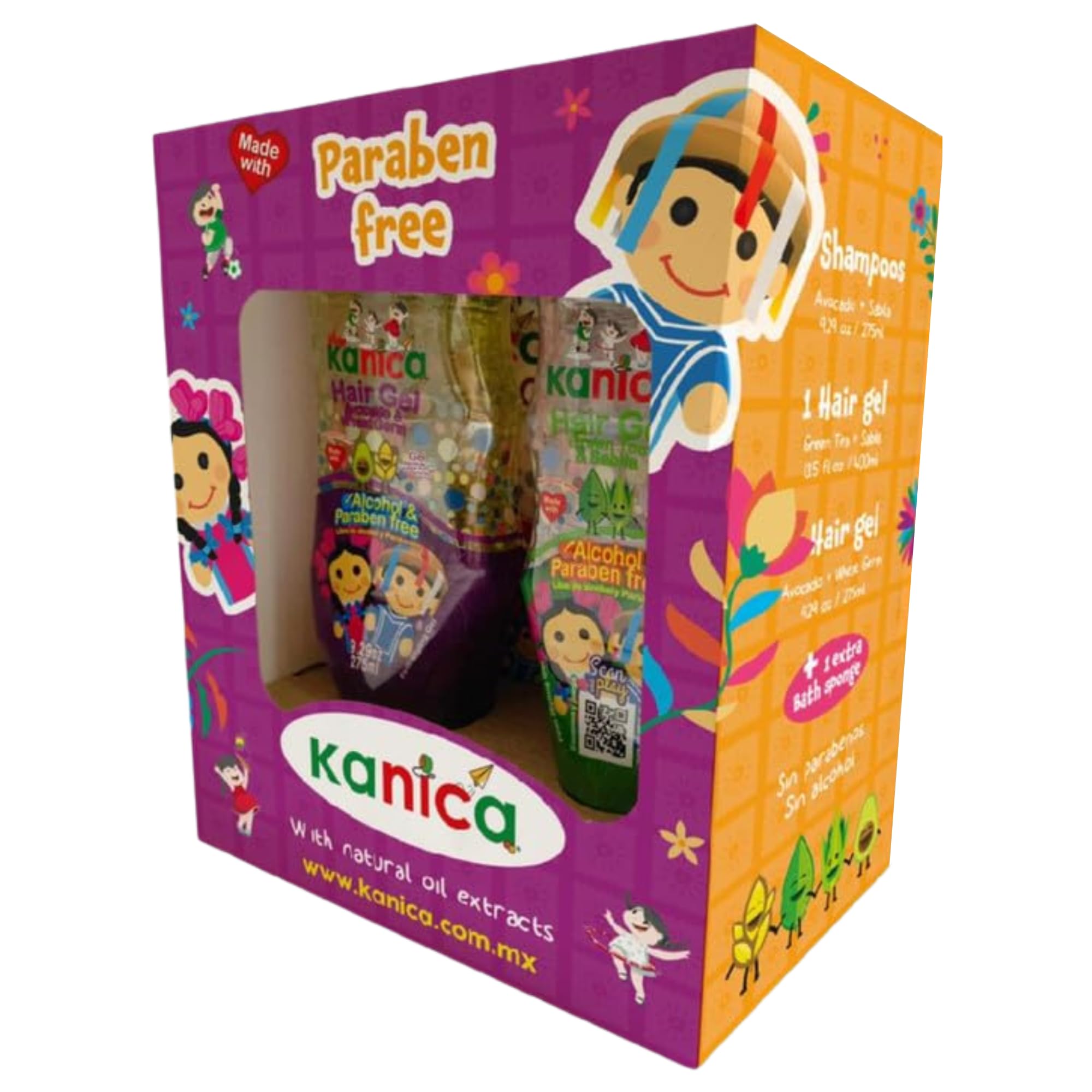 Kanica Comprehensive Hair Care Kit - 2 x 13.5oz Shampoo & 2 x 9.29oz Gel - Nourishing Products for Kids & All Hair Types - Cruelty-Free & Chemical-Free