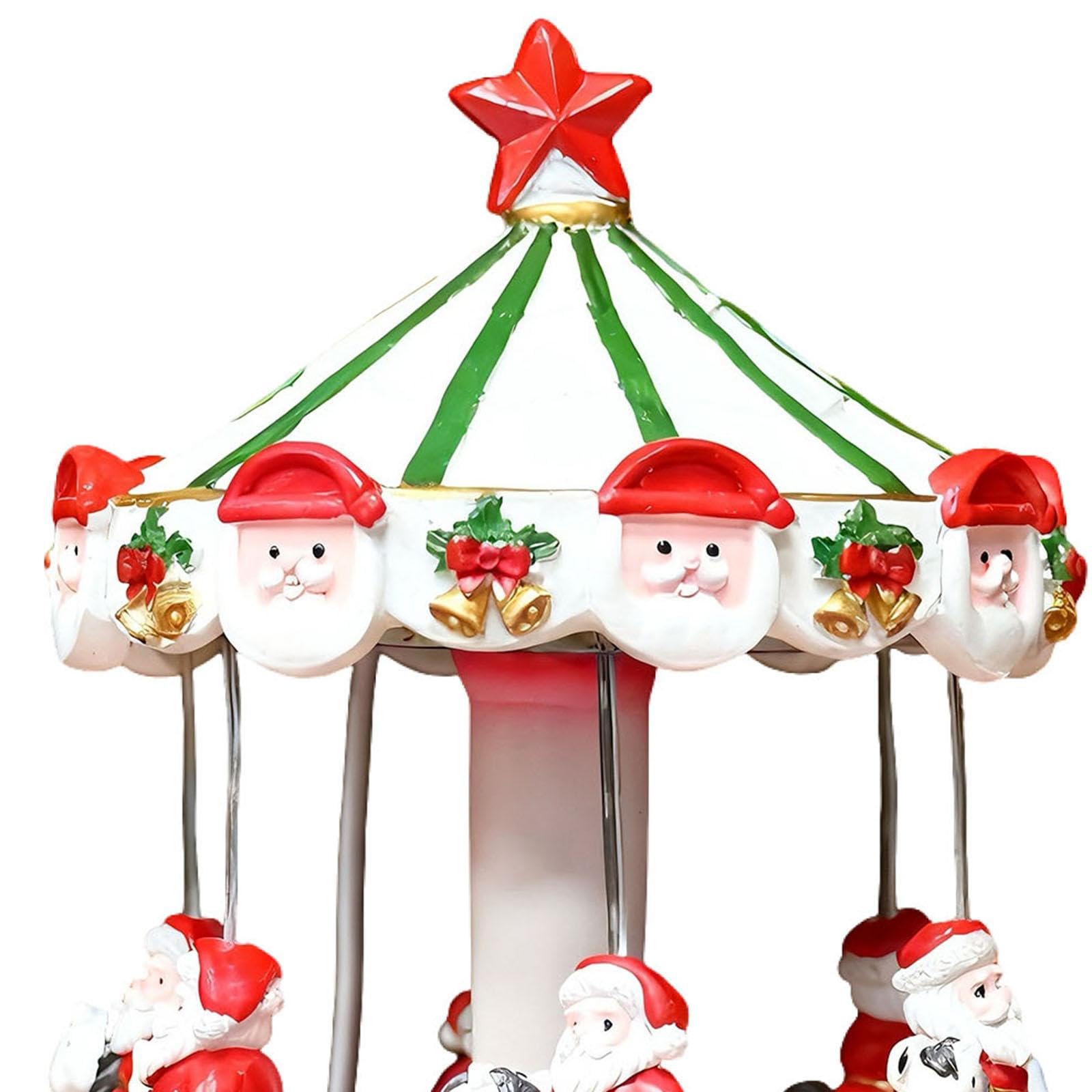 Oshhni Carrusel navideño de Papá con Luces y Figuras de Papá, Adorno de Escritorio Coleccionable único para Armario, Entrada o Interior.
