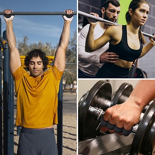 Miniatura 6 de Almohadillas de agarre de gimnasio para levantamiento de pesas, almohadillas de neopreno antideslizantes, sustituto de guantes de entrenamiento que