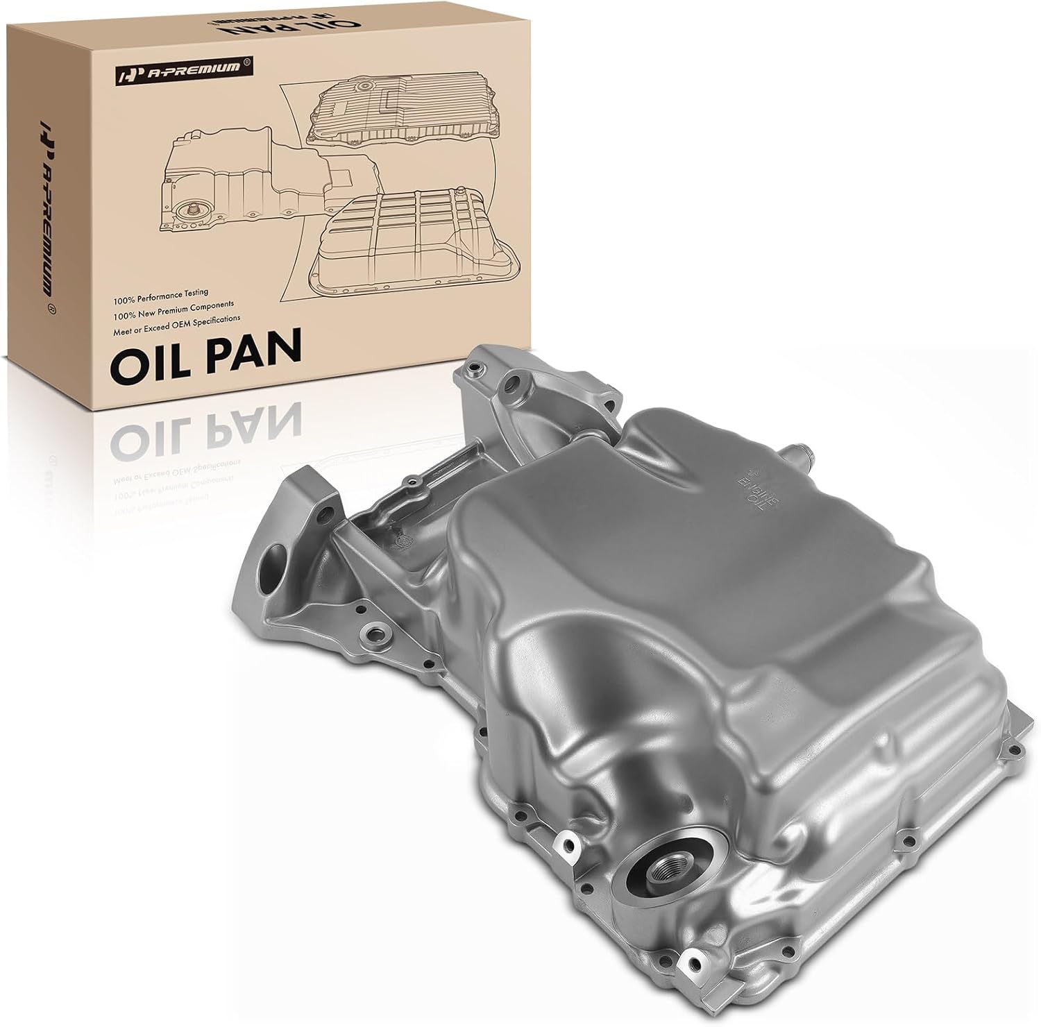 A-Premium Engine Oil Pan Sump with Drain Plug Compatible with Honda Accord 2013-2017 2.4L & Acura TLX 2015-2020 2.4L, Replaces 11200-5A2-A00, 112005A2A00