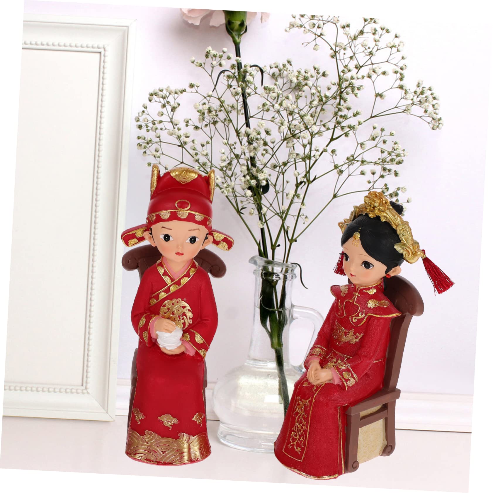 Ciieeo 2 Sätze Hochzeits Ornamente Hochzeitspaar-Skulptur Haushaltsdekoration hochzeitsfiguren hochzeitsdeko Wohnkultur Brautduschengeschenk Dekoration aus Kunstharz