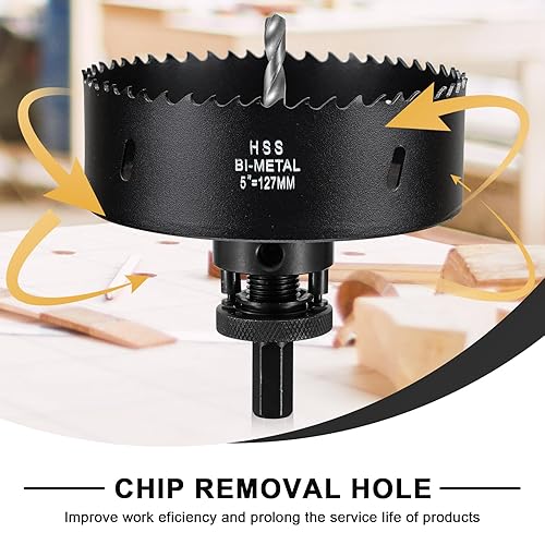 Vista 50 de Sierra perforadora de 2 3/4" (70 mm) para madera y plástico, broca de núcleo de cortador de agujeros bimetálico HSS para paneles de yeso, tableros