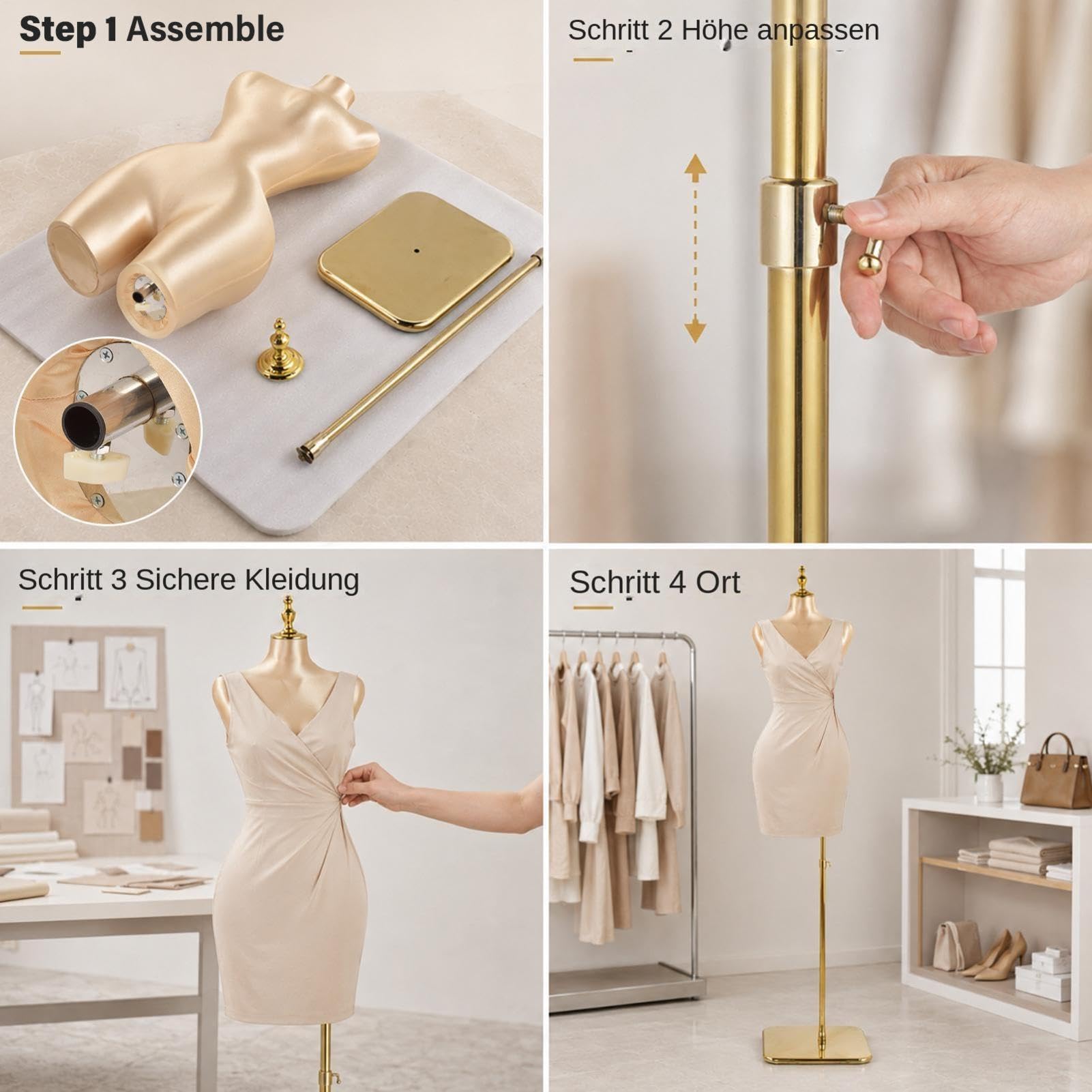 Elegante Damen Schaufensterpuppe 175-240 cm Höhenverstellbar