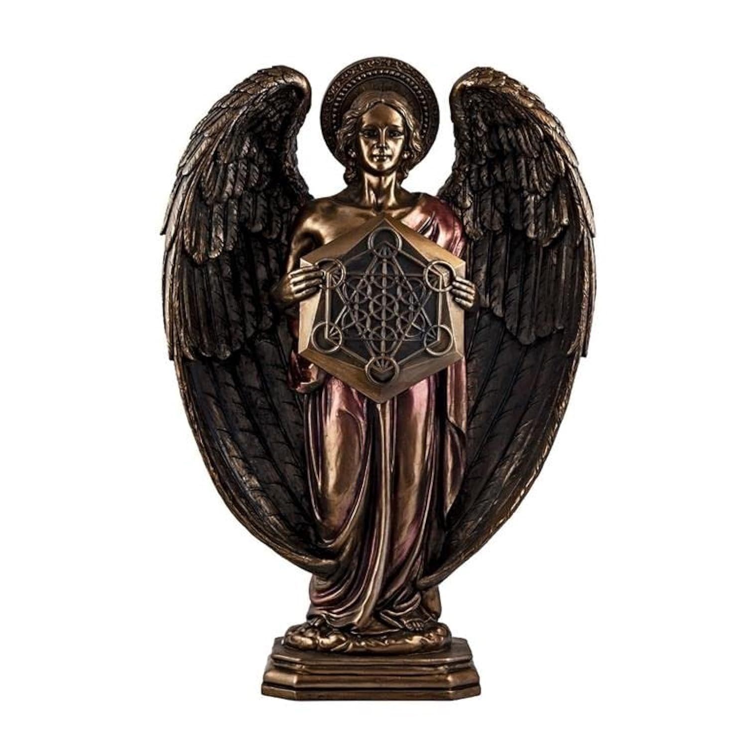 Figurine Angel Metatron de 60 cm en résine couleur bronze peinte à la main