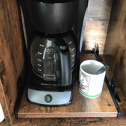 Miniatura 6 de ZOENHOU 3 pares de bandejas de teclado negras de 14 pulgadas, soporte de rodamiento de bolas de alta resistencia de 22 libras, bandeja de