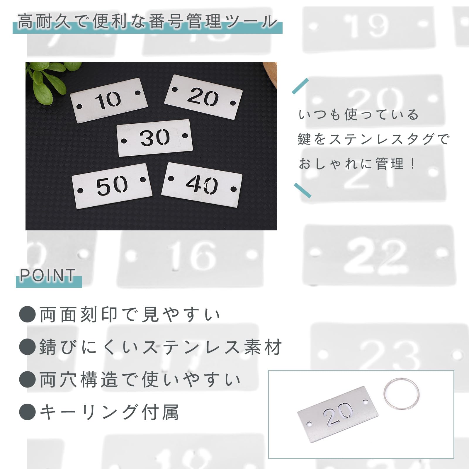 Amazon | S.T.S.G 番号タグ ドア 両穴対応 ステンレス 両面 番号札