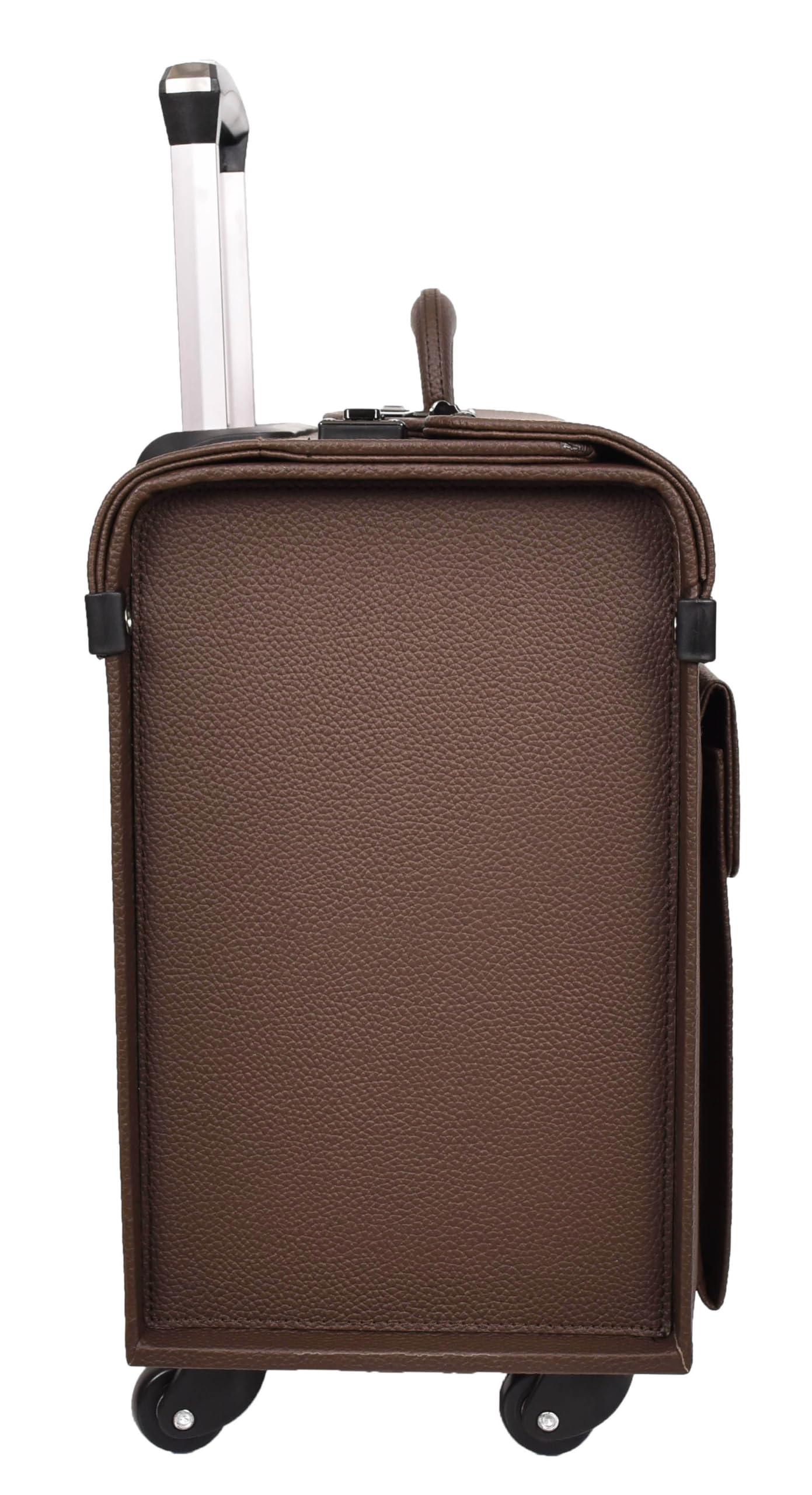 House of Leather Commander Pilot Case, Pilotenkoffer, Gepäck - Handgepäck, Braun, 4-Räder, Kunstleder, leicht, Carry-on, Kabinentasche