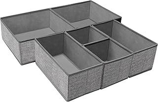 Criusia Underwear Drawer Organizer, 6 Set Foldable Underwear Drawer Organizer and Closet Dividers,Storage Box for Clothes,...
