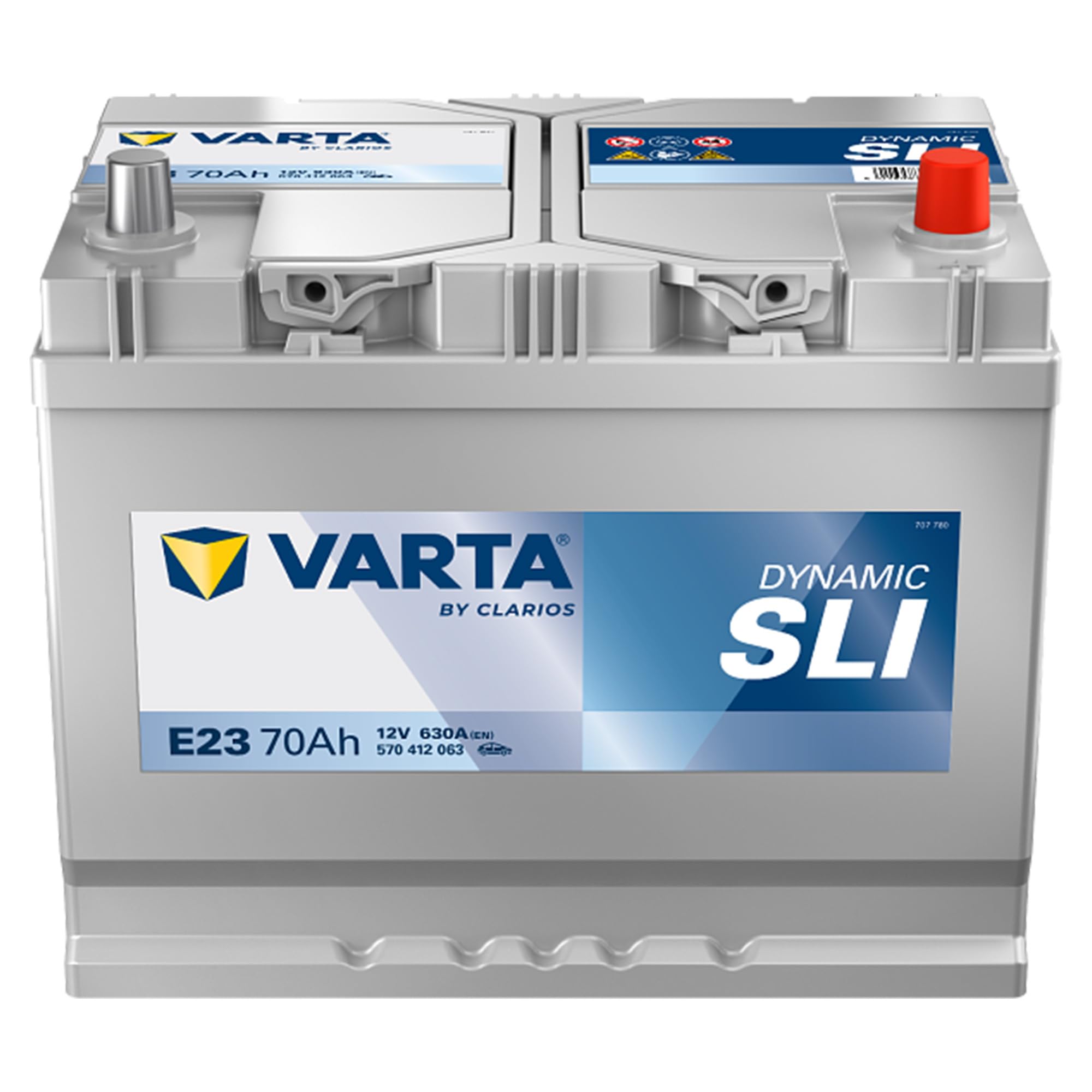 VARTA Automotive DYNAMIC SLI (E23) 12V 70Ah 630A - Nassbatterie KFZ mit Standardausstattung & ohne Start-Stopp System - Starterbatterie für einfachen Energiebedarf - Bleisäurebatterie wartungsfrei