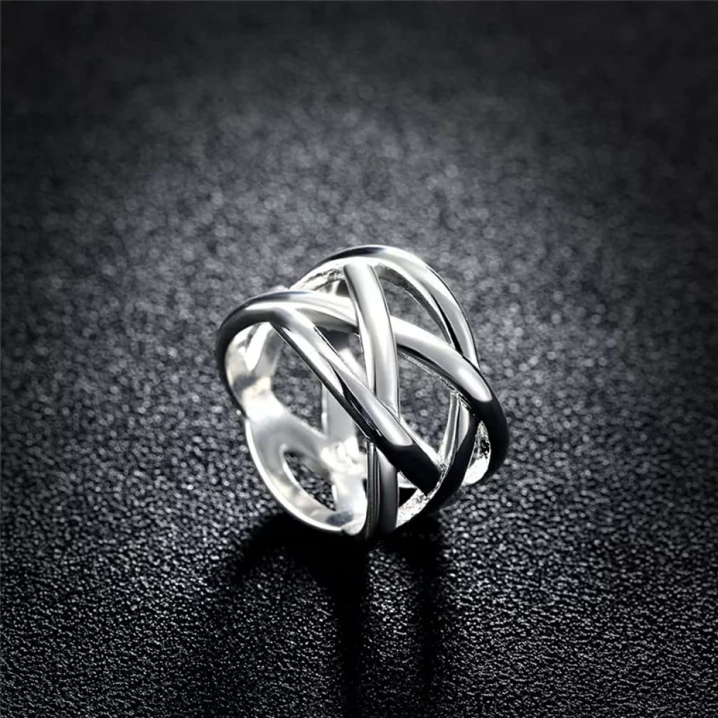 Bague croix en argent 925 entrelacée pour mariage chic - 7