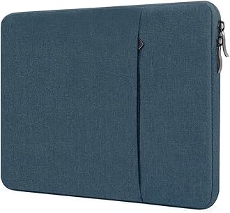 ProElife 13-Inch Laptop Sleeve Case for 2024-2022 MacBook Air 13.6 inch with Apple M3 M2 Chip & 2022 MacBook Pro 13.3'' M2 Chip Accessory Traveling Carrying Canvas Bag Cover Simple Case (Navy Blue)