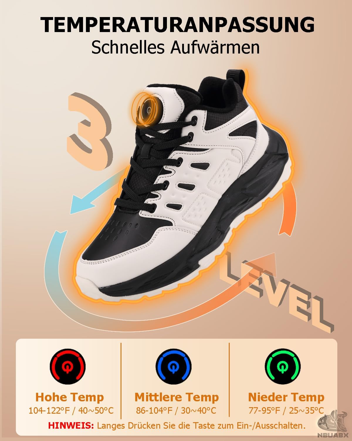 Diferite trepte de căldură ale încălțămintei încălzite