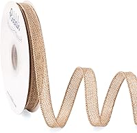 Vista 5 de Ribbli - Cinta de arpillera blanca con alambre, 1 pulgada x 20 yardas continuas, cinta blanca con alambre para coronas, arcos grandes, decoración